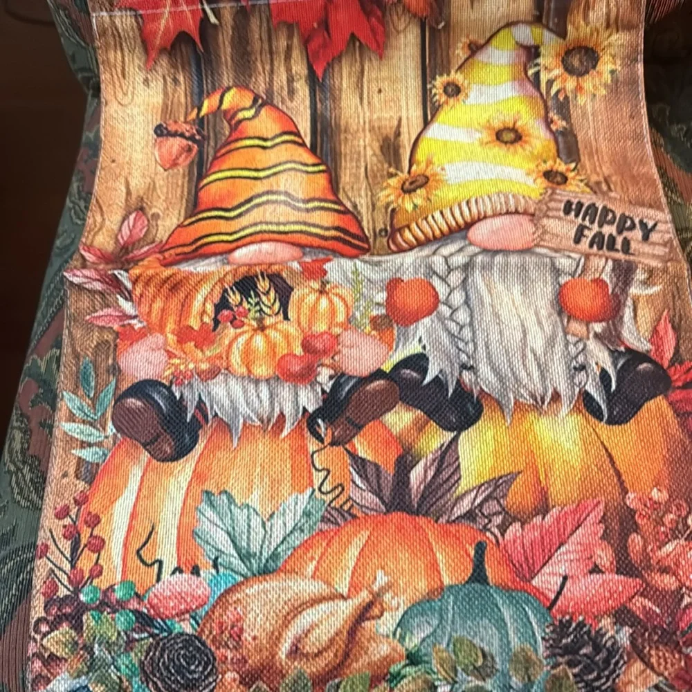 Charming Fall Harvest Gnomes & Pumpkin Flag
